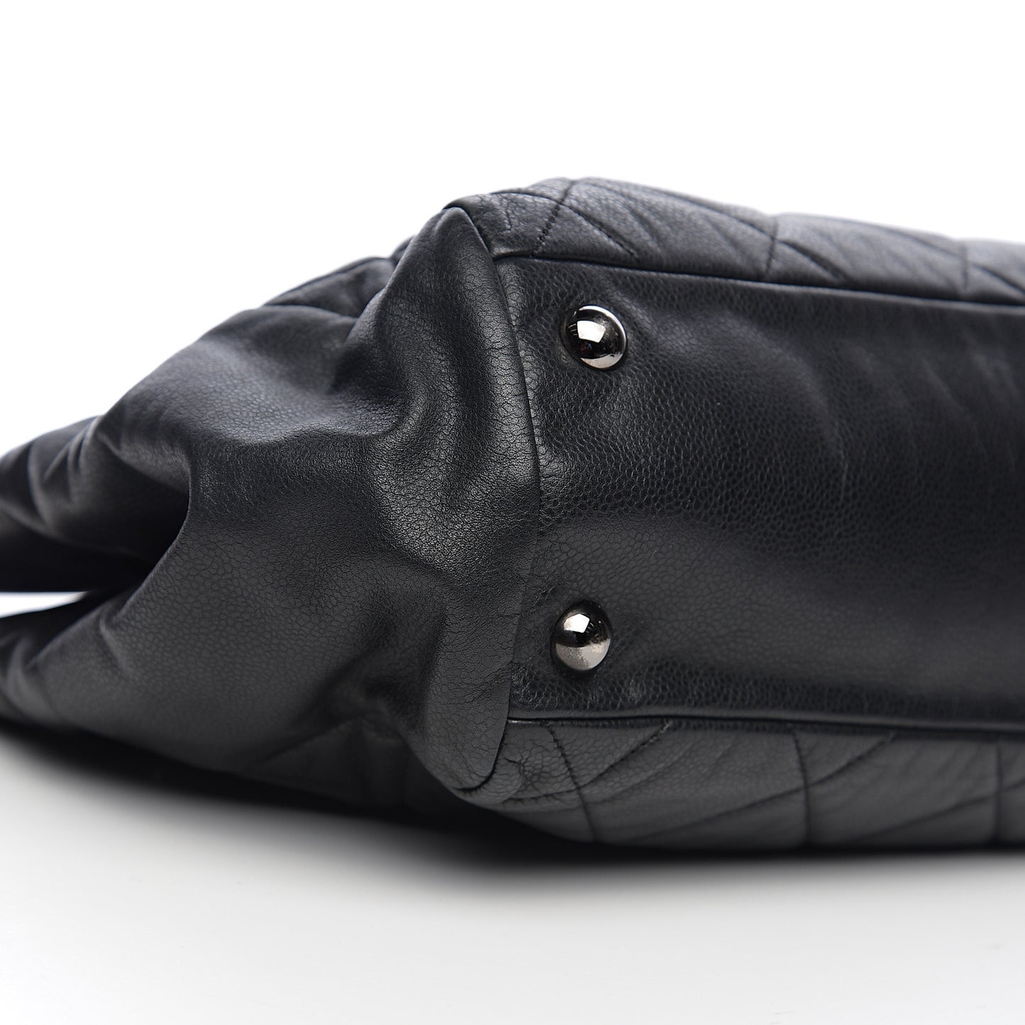 Soft Caviar Quilted Large Cells Tote Black