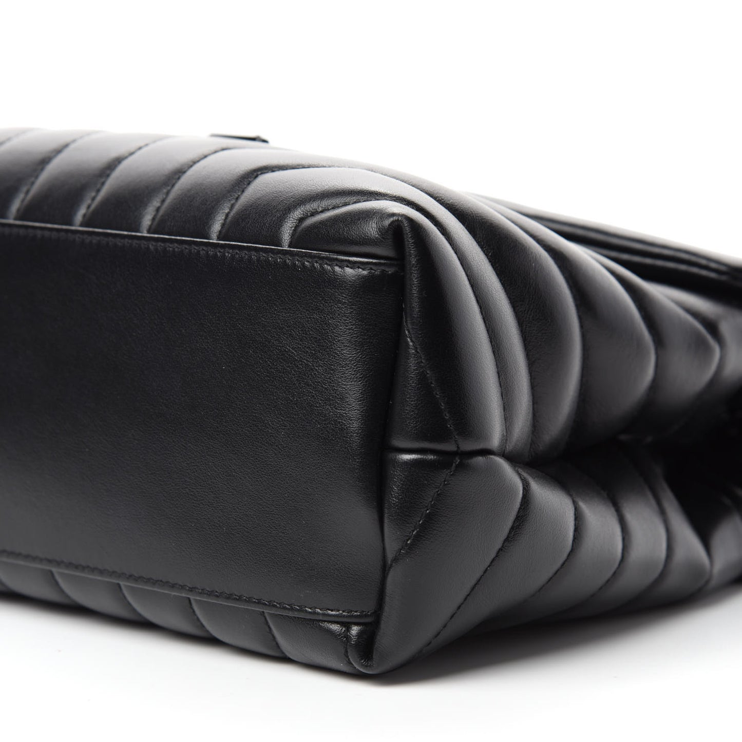Calfskin Y Quilted Monogram Medium Loulou Chain Satchel Black