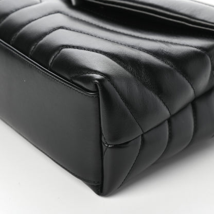 Saint Laurent Calfskin Y Quilted Monogram Small Loulou Chain Satchel Black 9 of 9