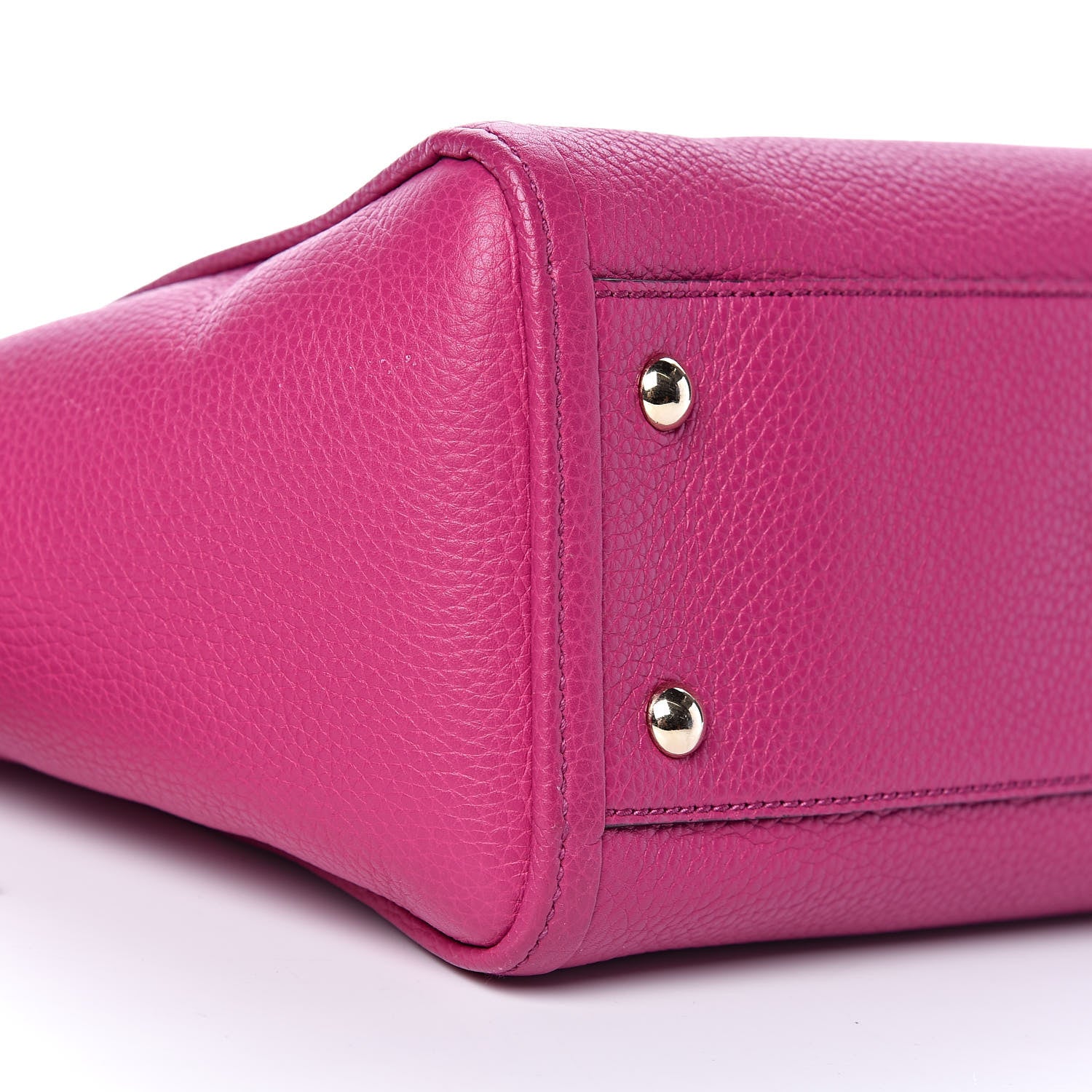 Gucci Pebbled Calfskin Small Soho Top Handle Bag Bright Bougainvillea 10 of 12