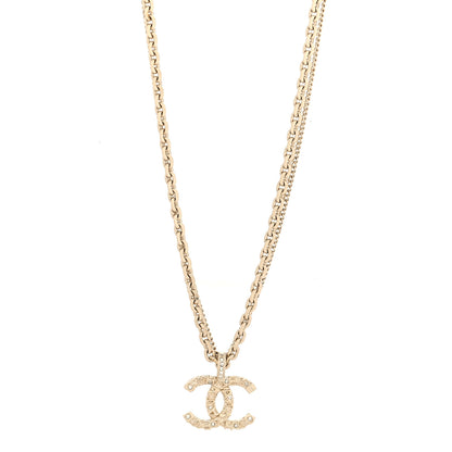 Chanel Crystal CC Multi Strand Chain Necklace Gold 1 of 5