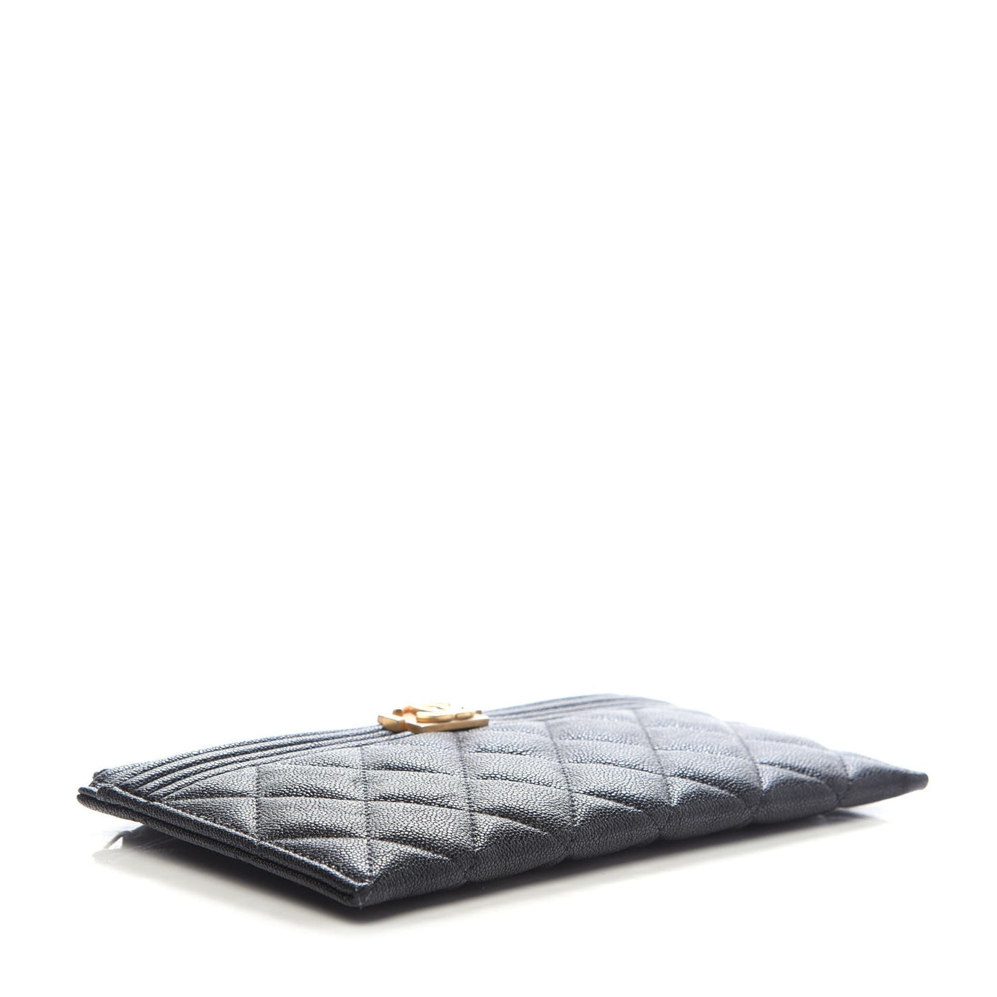 Caviar Quilted Classic Zip Boy Pouch Black