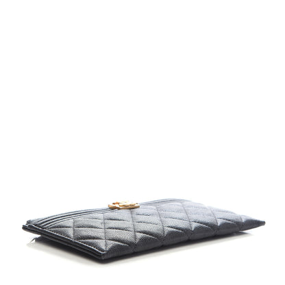 Chanel Caviar Quilted Classic Zip Boy Pouch Black 4 of 9