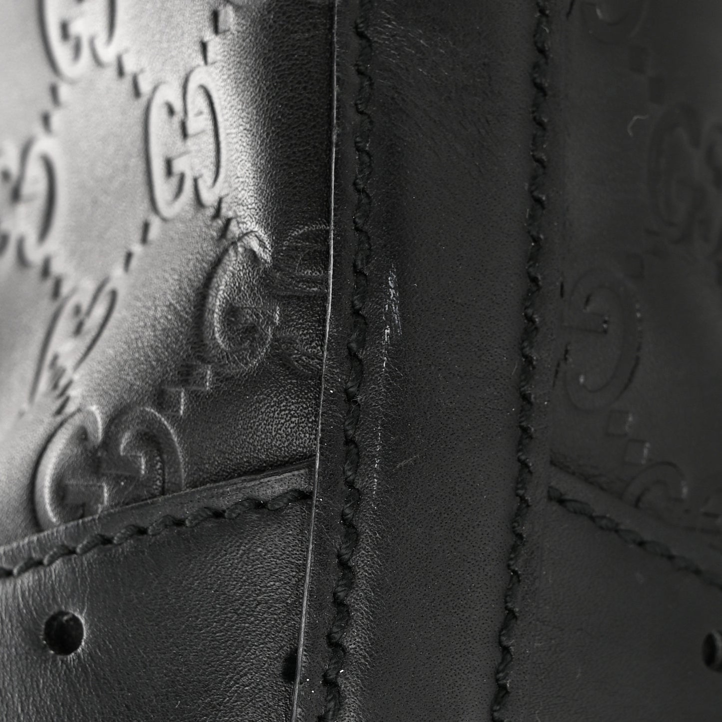 Guccissima Large Punch Tote Black