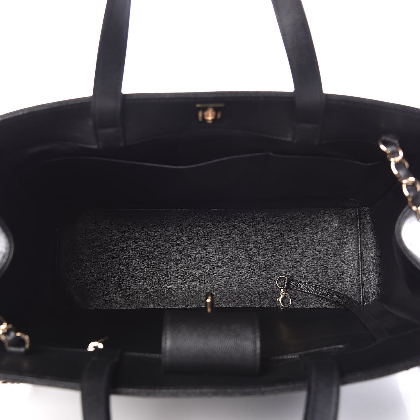 Caviar Quilted Large Business Affinity Shopping Bag Black