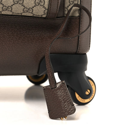 Gucci GG Supreme Monogram Textured Dollar Calfskin Web Large Savoy Trolley Suitcase Beige Ebony 11 of 12
