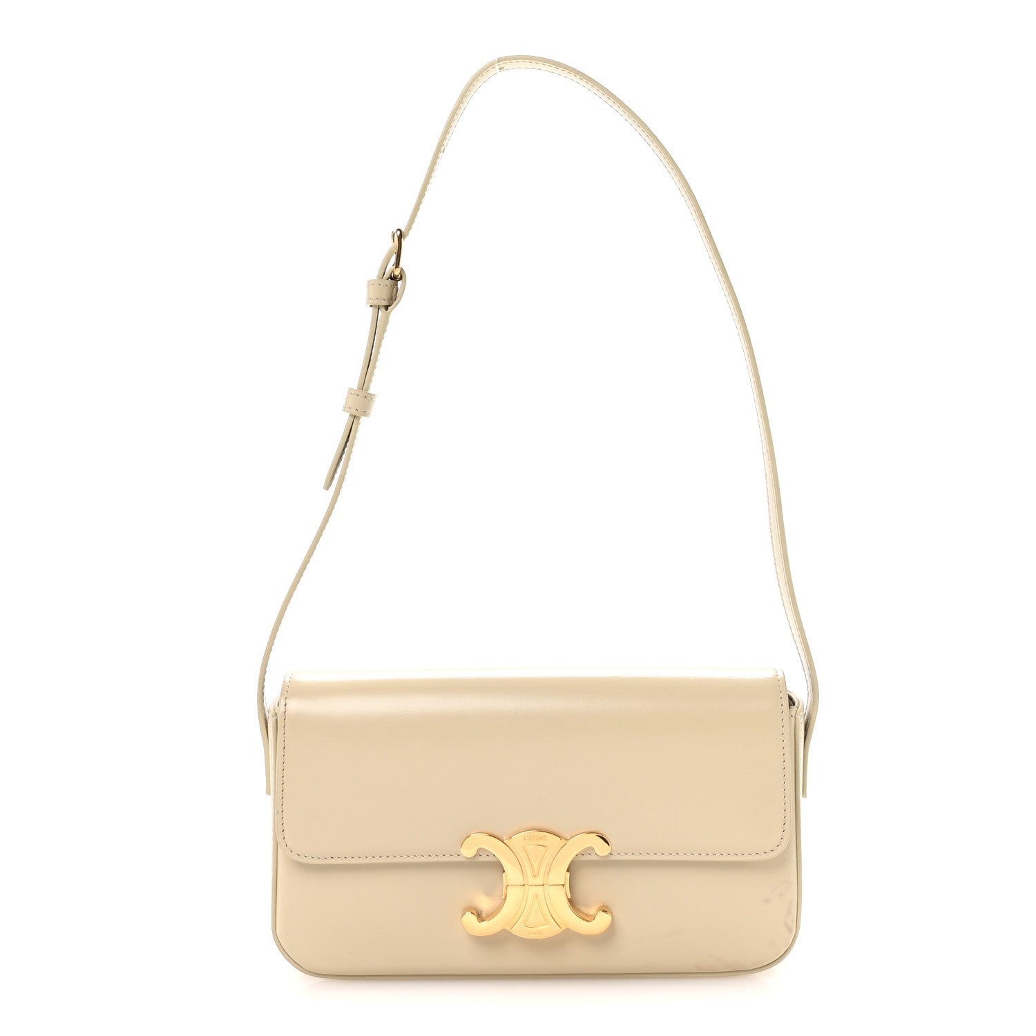 Celine Natural Calfskin Triomphe Shoulder Bag Pampa 1 of 12