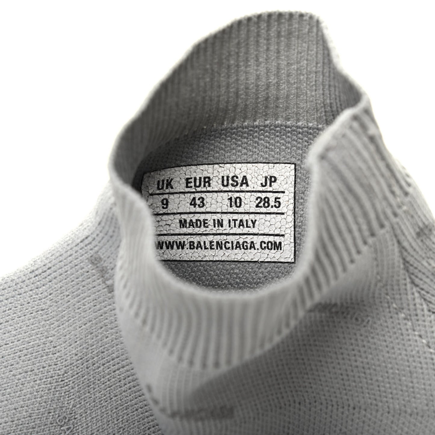 Neoprene Knit Allover Logo Mens Speed Sneakers 43 Grey