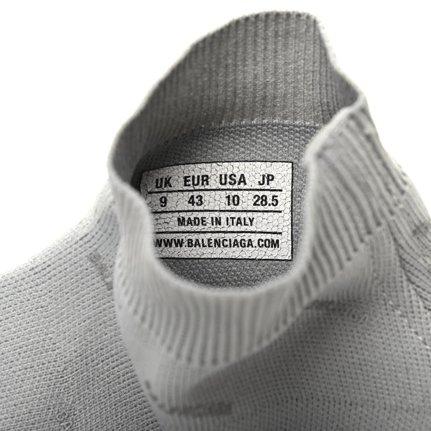 Balenciaga Neoprene Knit Allover Logo Mens Speed Sneakers 43 Grey 6 of 6