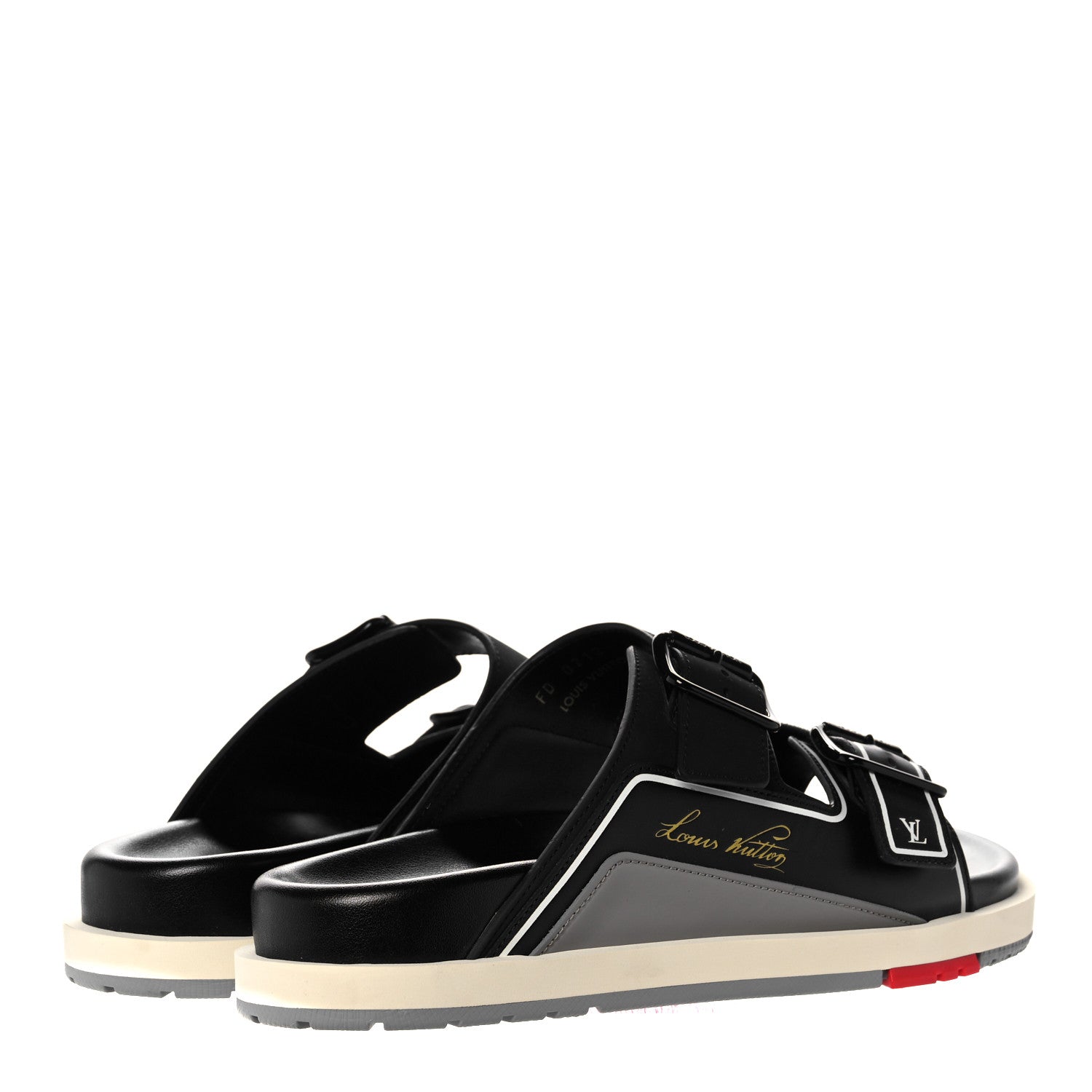Louis Vuitton Mix Materials Mens LV Script Trainer Mules 8 Black Multicolor 4 of 9
