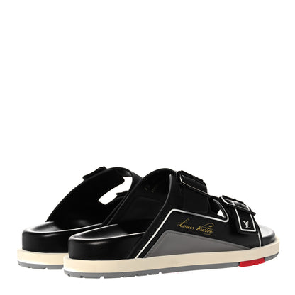 Louis Vuitton Mix Materials Mens LV Script Trainer Mules 8 Black Multicolor 4 of 9