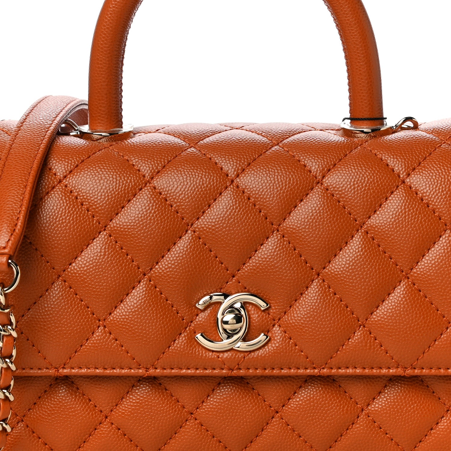 Chanel Caviar Quilted Mini Coco Handle Flap Light Brown 8 of 10