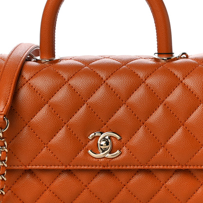 Chanel Caviar Quilted Mini Coco Handle Flap Light Brown 8 of 10