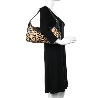 Celine Furry Goatskin Leopard Medium Romy Shoulder Bag Natural Black 2 of 9