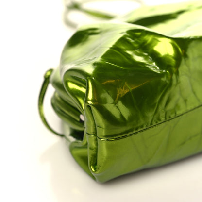 Bottega Veneta Metallic Crushed Calfskin The Mini Pouch Chlorophyll 8 of 9