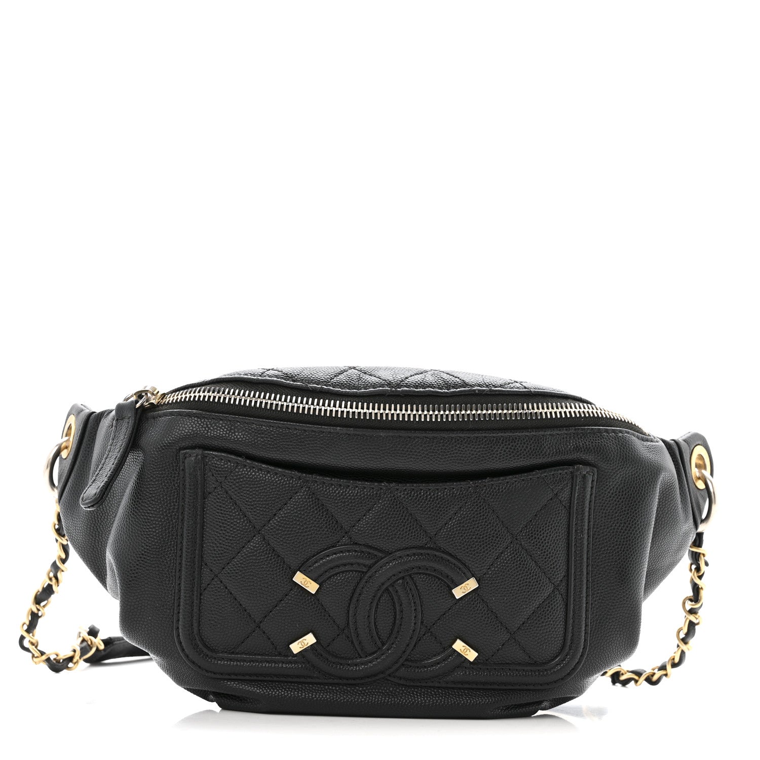 Chanel Caviar Quilted Filigree Waist Bag Black 1 of 14