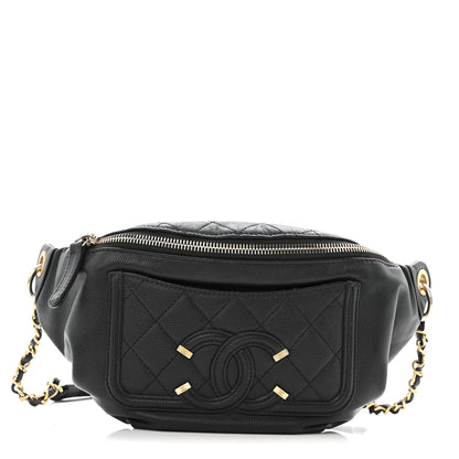 Chanel Caviar Quilted Filigree Waist Bag Black 1 of 14