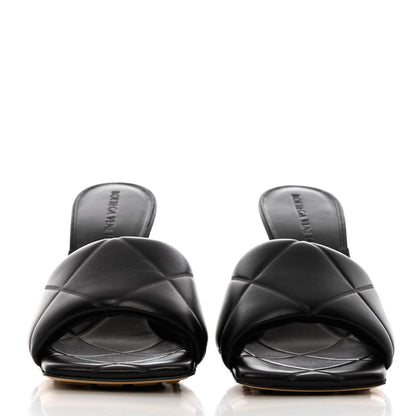 Bottega Veneta Nappa Quilted Rubber Lido Mule Sandals 37.5 Black 2 of 7