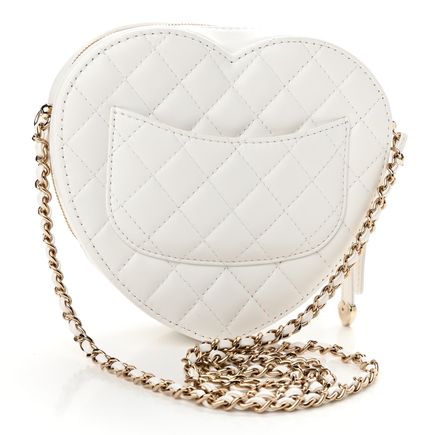 Chanel Lambskin Quilted CC In Love Heart Bag White 3 of 11