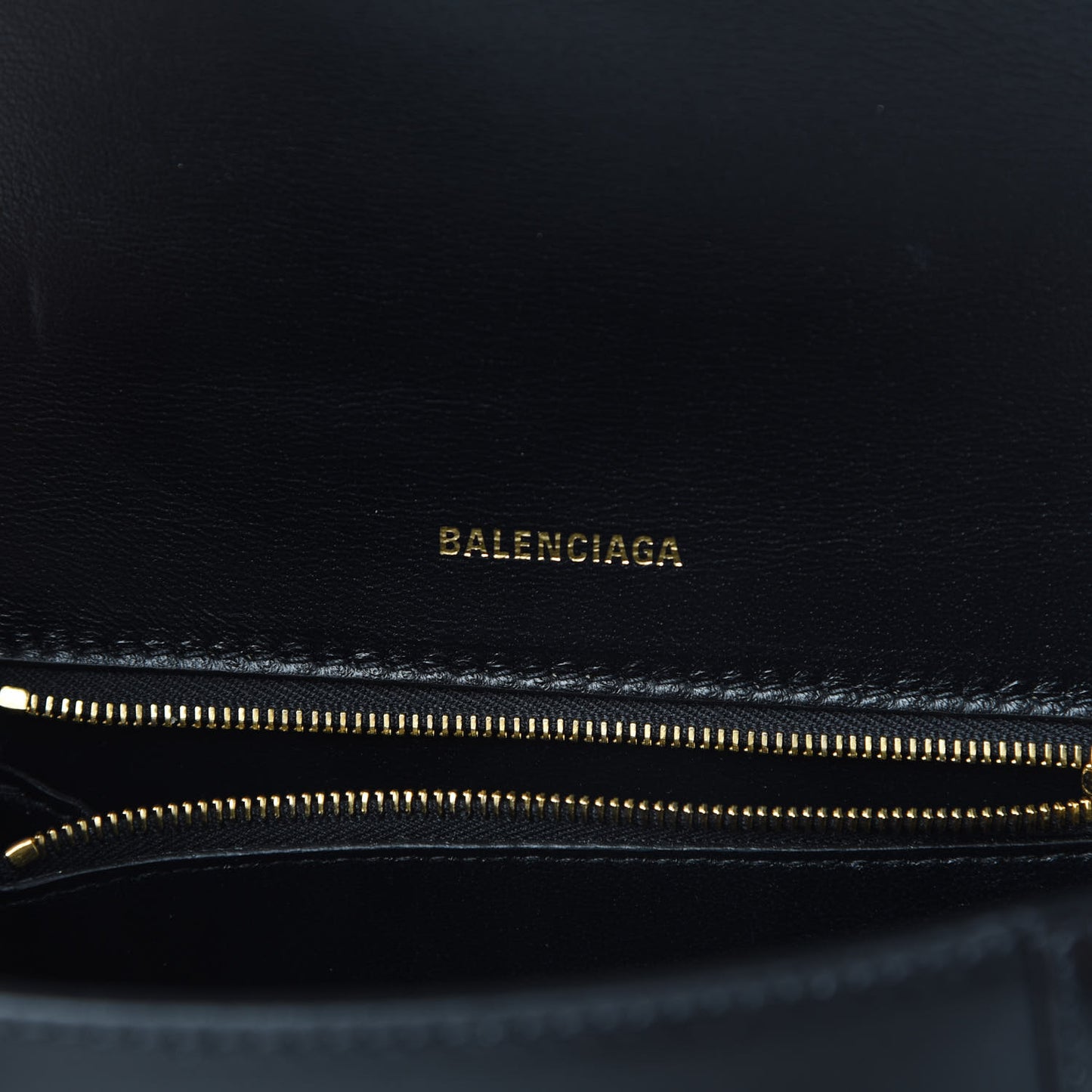 Shiny Box Calfskin Small Hourglass Top Handle Bag Black