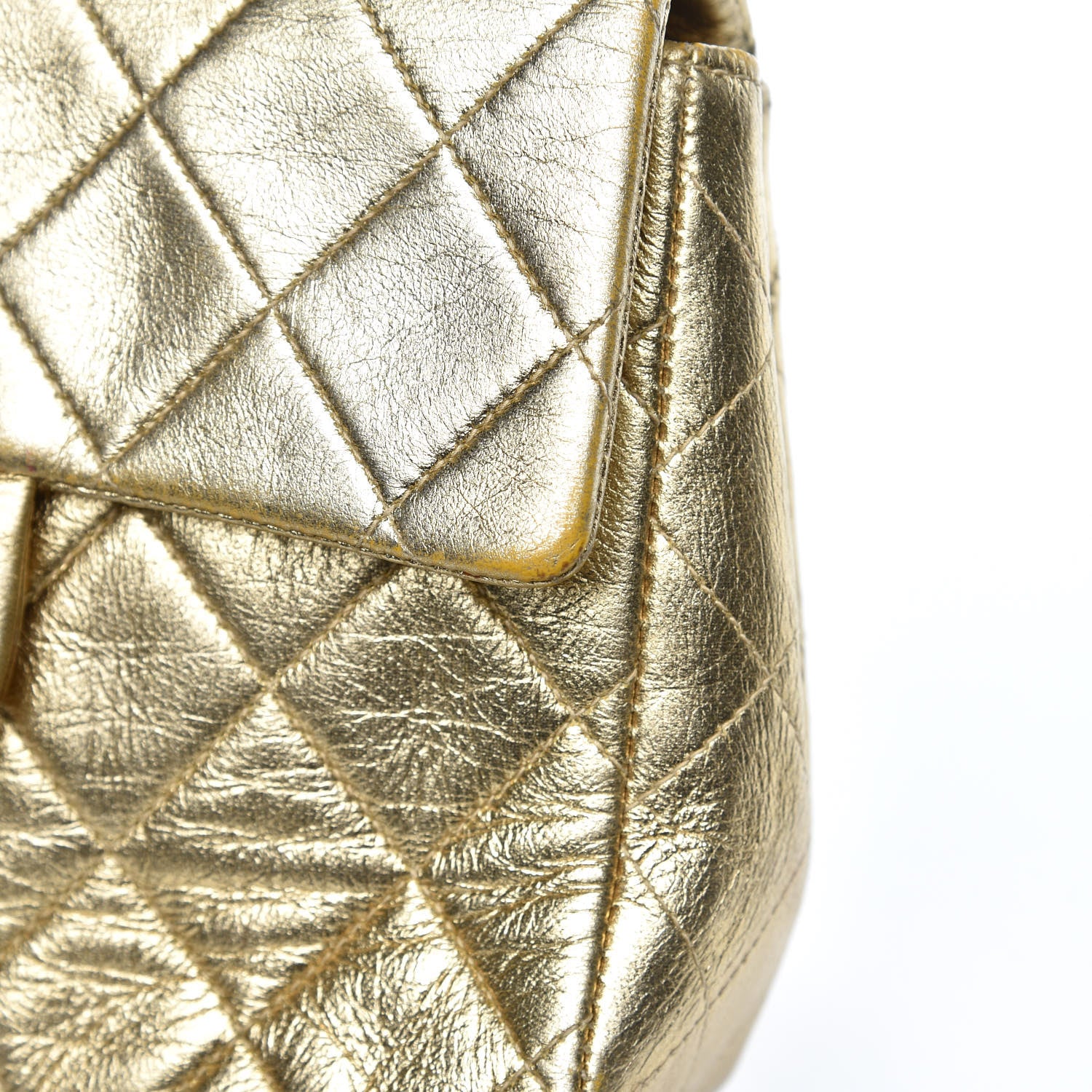 Chanel Metallic Lambskin Quilted Mini Square Flap Gold 10 of 14