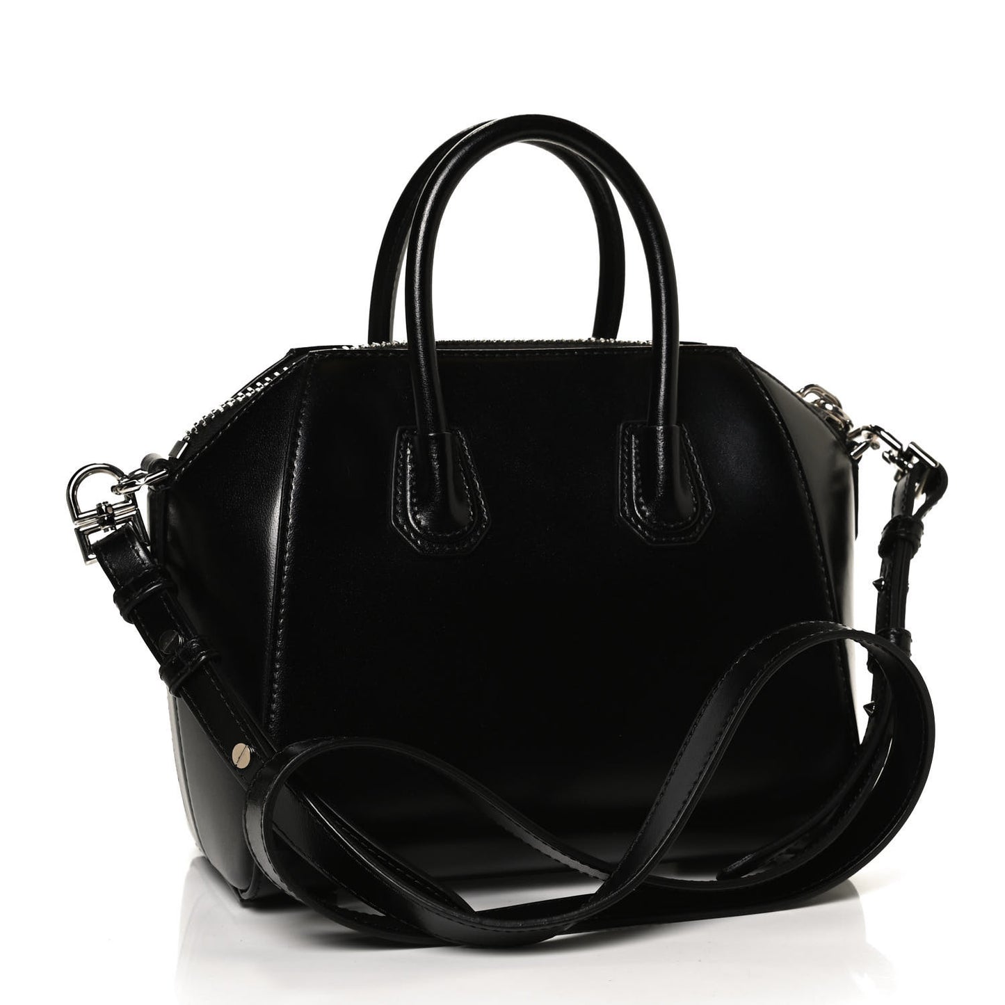 Shiny Lord Calfskin Mini Antigona Black