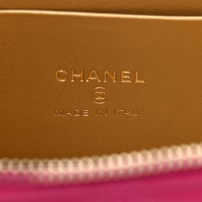 Chanel Lambskin Quilted Small Pearl Crush Vanity Case With Chain Fuchsia 5 of 10