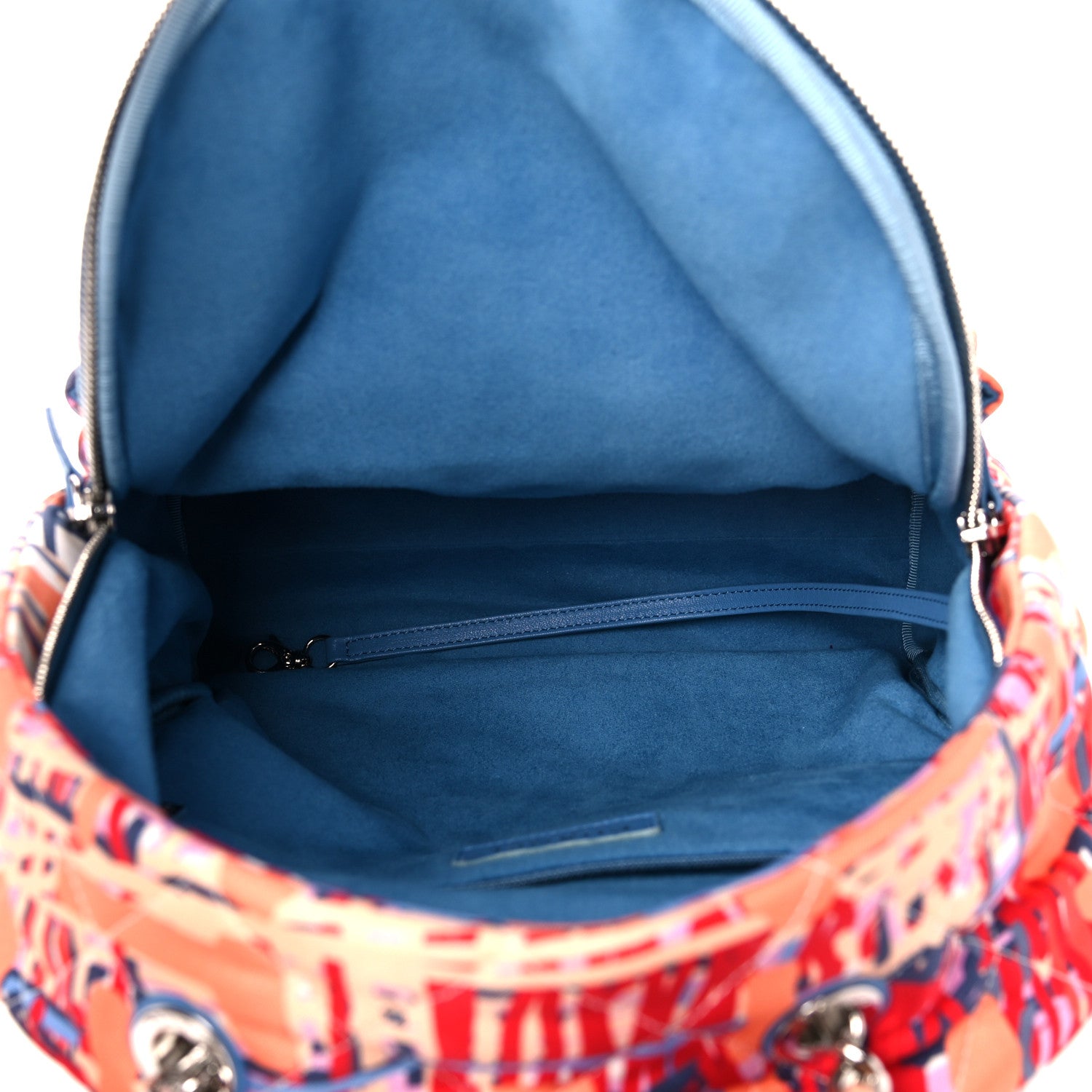 Chanel Foulard Fabric Quilted Printed Backpack Orange 4 of 8