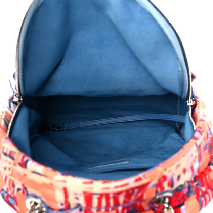 Chanel Foulard Fabric Quilted Printed Backpack Orange 4 of 8