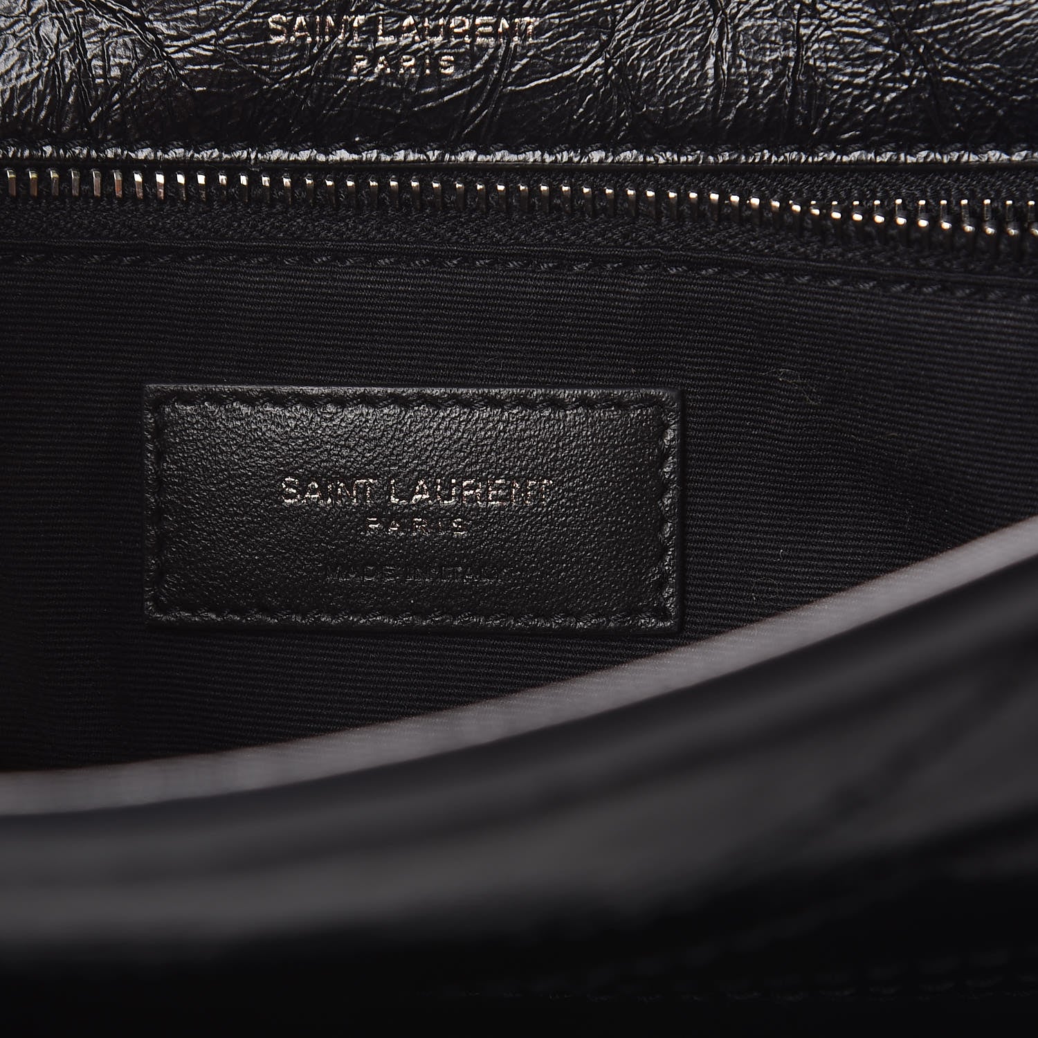Saint Laurent Crinkled Calfskin Matelasse Monogram Medium Niki Chain Satchel Black 7 of 10