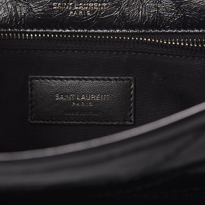 Saint Laurent Crinkled Calfskin Matelasse Monogram Medium Niki Chain Satchel Black 7 of 10