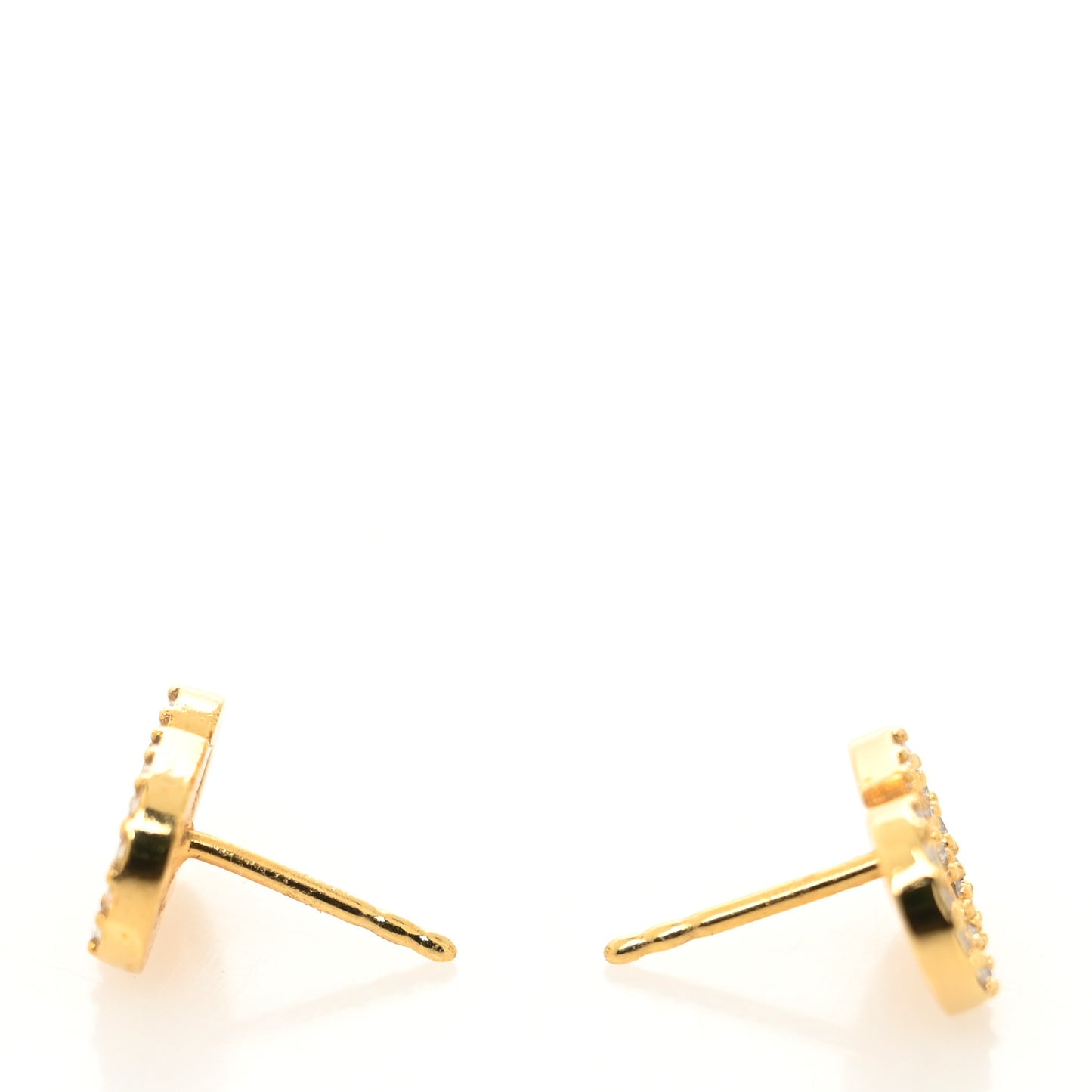 Pearl Crystal Heart Tribal CD Earrings Gold