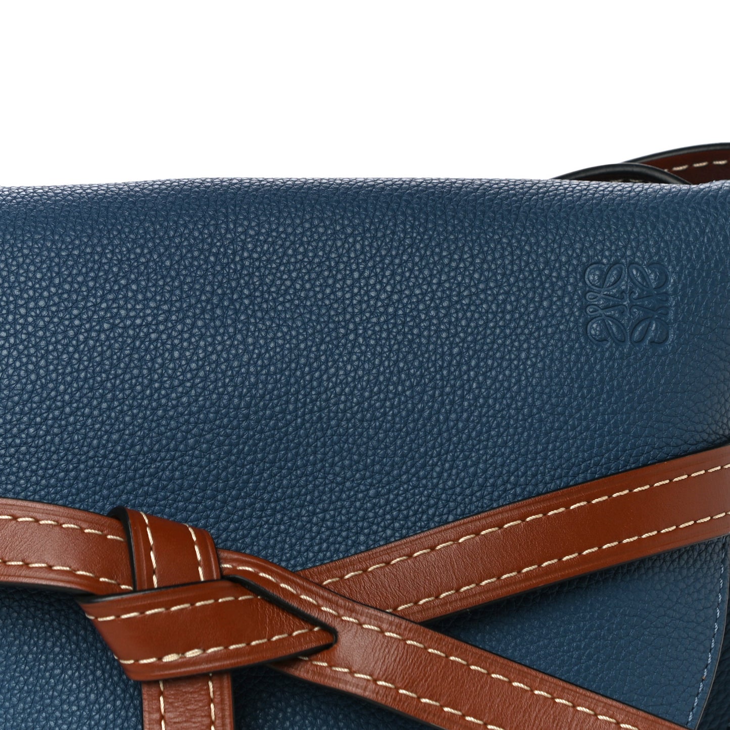 Grained Calfskin Small Gate Crossbody Bag Varsity Pecan