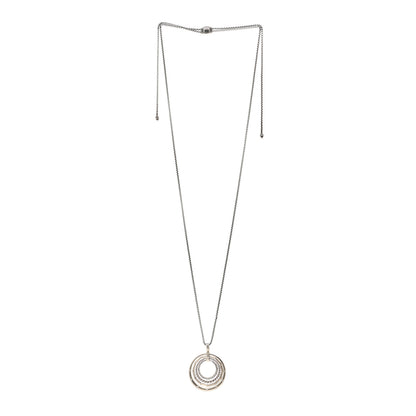 David Yurman Sterling Silver Diamond 32mm Stax Pendant Necklace 3 of 4