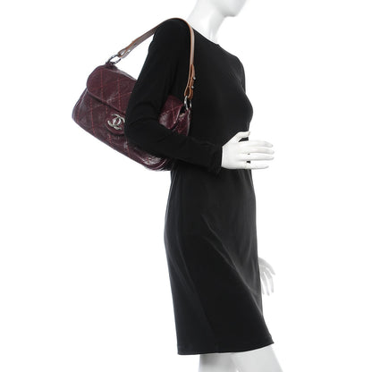 Chanel Glazed Calfskin Stitched On The Road Flap Plum 2 of 8