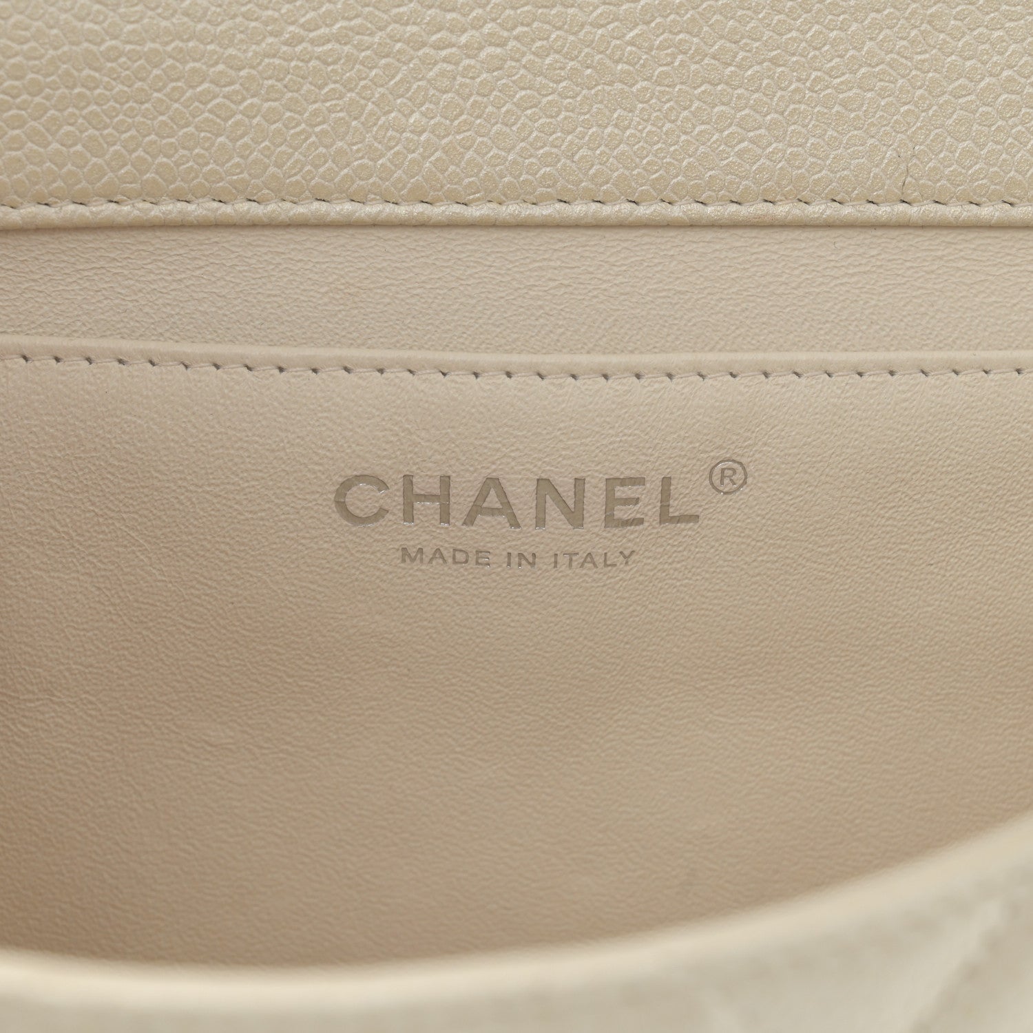 Chanel Pearly Caviar Quilted Clutch With Chain Flap Dark White 6 of 11