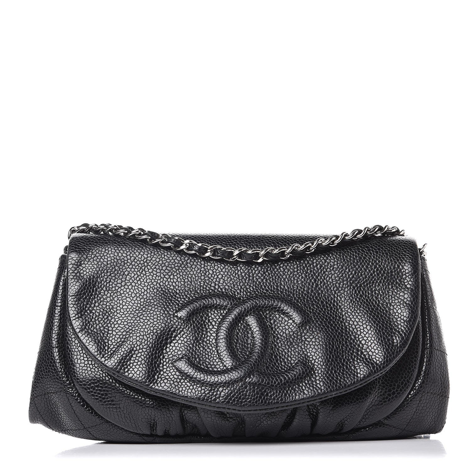 Chanel Caviar Half Moon Wallet On Chain WOC Black 1 of 9