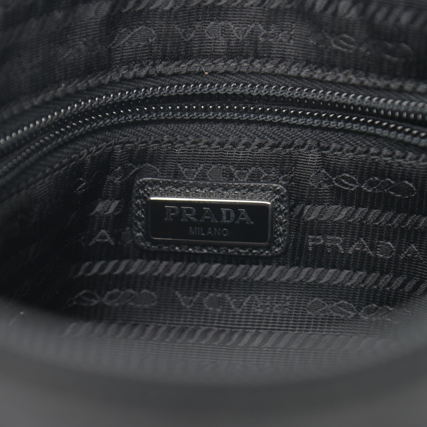 Prada Tessuto Nylon Saffiano Wristlet Black 6 of 8