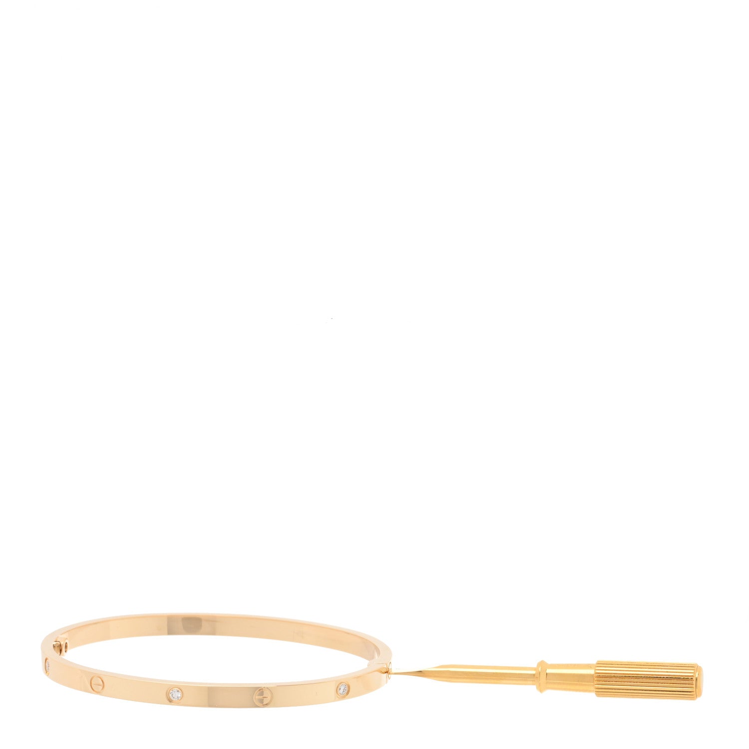 Cartier 18K Yellow Gold 6 Diamond Small LOVE Bracelet 16 4 of 5