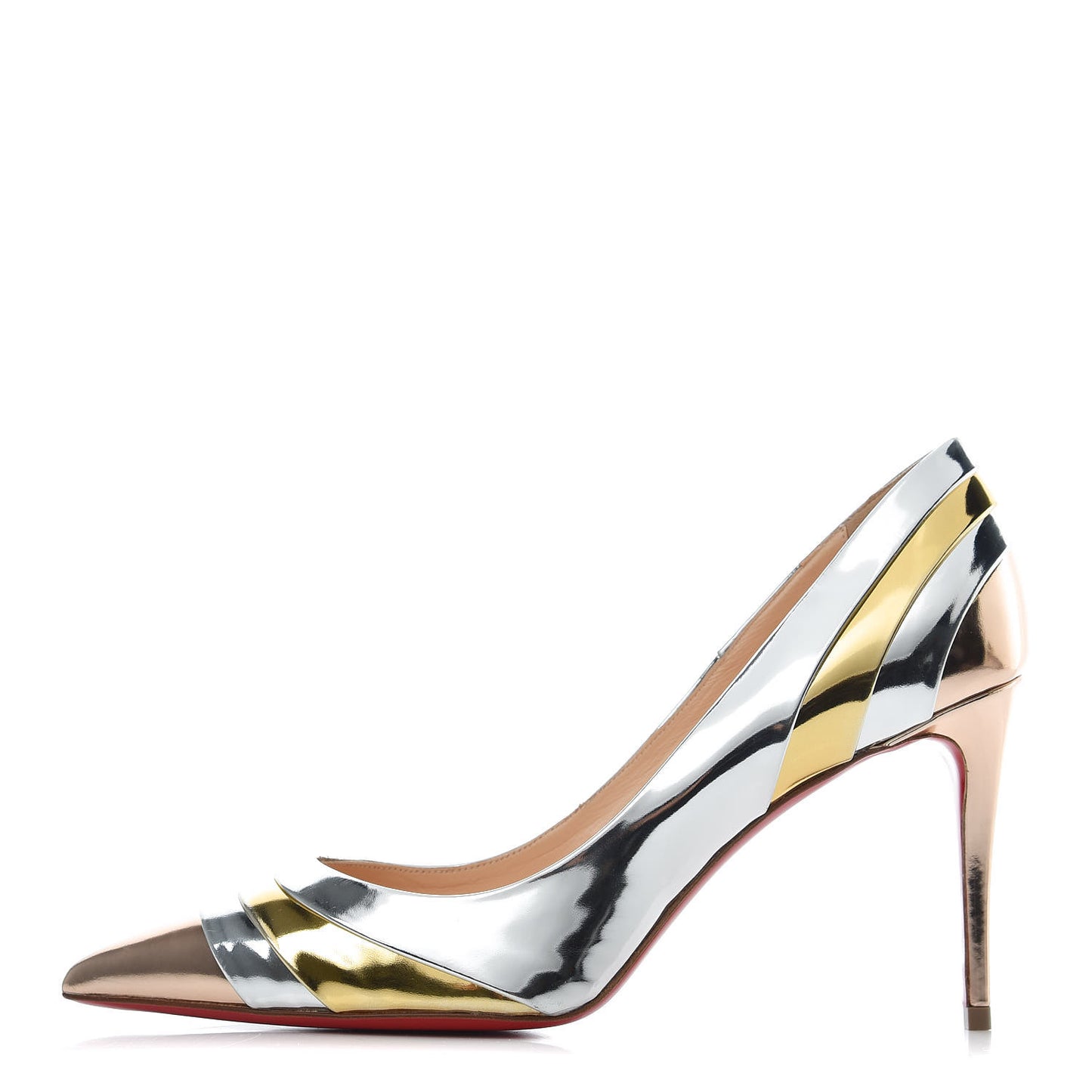 Nappa Patent Veau Mirror Eklectica 85 Pumps 38 Silver