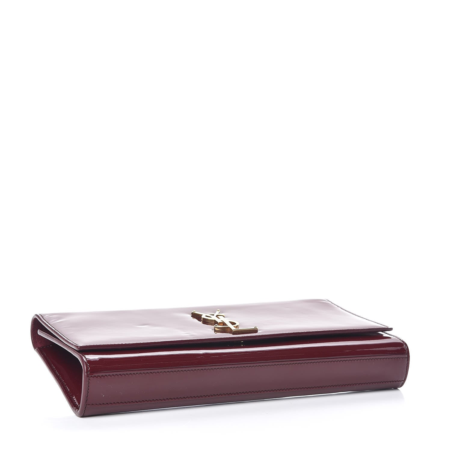 Saint Laurent Patent Classic Monogram Cassandre Clutch Dark Red 4 of 10