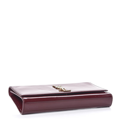 Saint Laurent Patent Classic Monogram Cassandre Clutch Dark Red 4 of 10