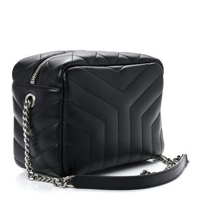 Saint Laurent Calfskin Y Quilted Monogram Small Loulou Bowling Bag Black 3 of 11