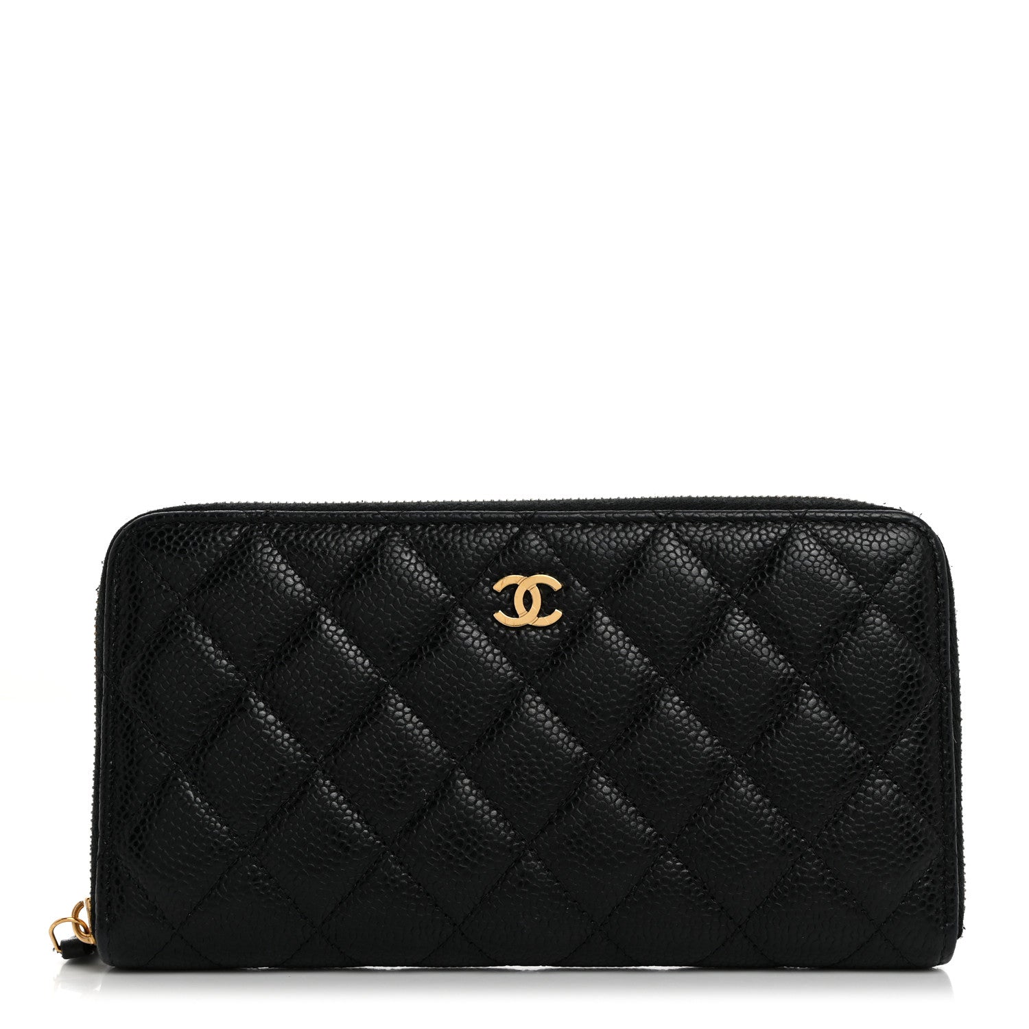 Chanel Caviar Quilted Large Gusset Zip Around Wallet Black 1 of 9
