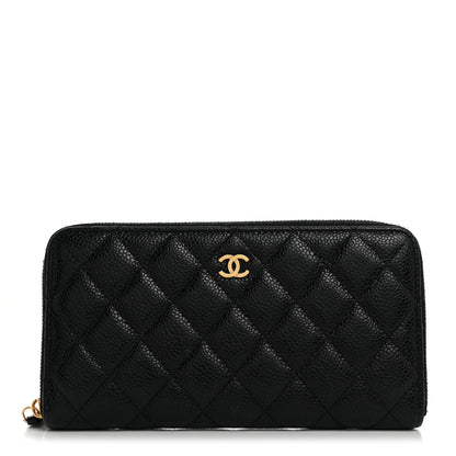 Chanel Caviar Quilted Large Gusset Zip Around Wallet Black 1 of 9