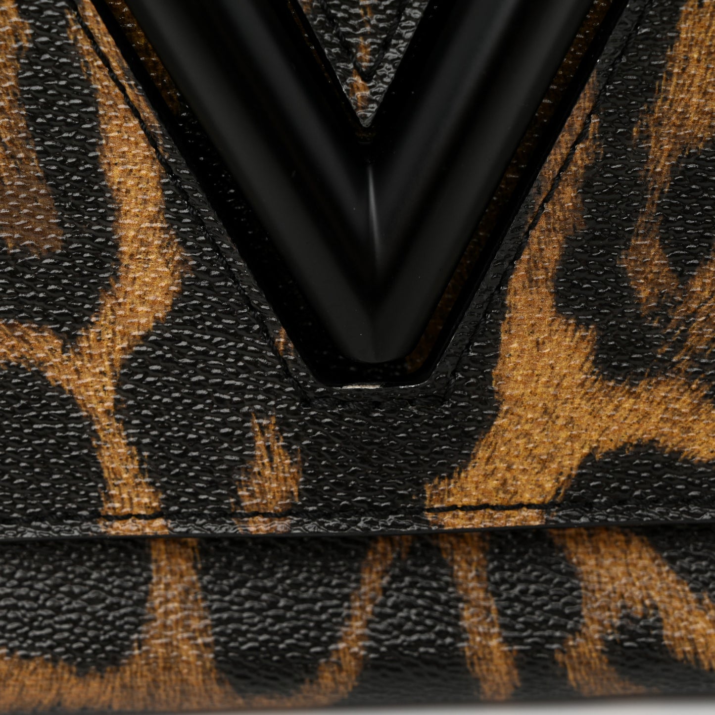 Calfskin Wild Animal Print Twist Shoulder Bag MM