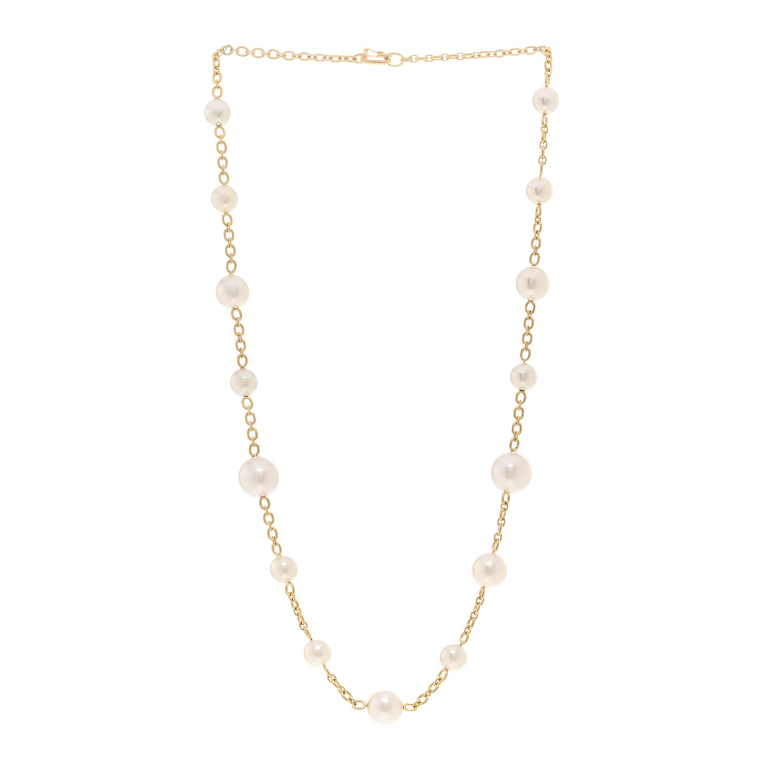 Irene Neuwirth 18K Yellow Gold Akoya South Sea Cultured Pearl Gumball Link Necklace 3 of 4