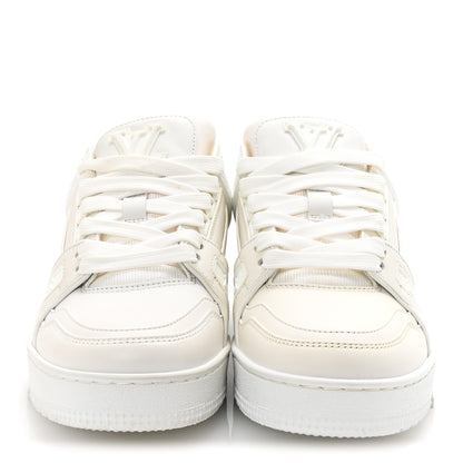 Louis Vuitton Calfskin Womens LV Trainer Sneakers 37.5 White 3 of 9
