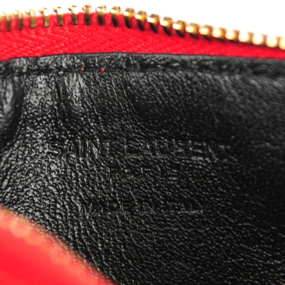 Saint Laurent Calfskin 5 Fragments Zip Pouch Card Holder New Red 6 of 8