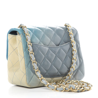 Chanel Lambskin Degrade Quilted Mini Square Flap Light Blue 3 of 16